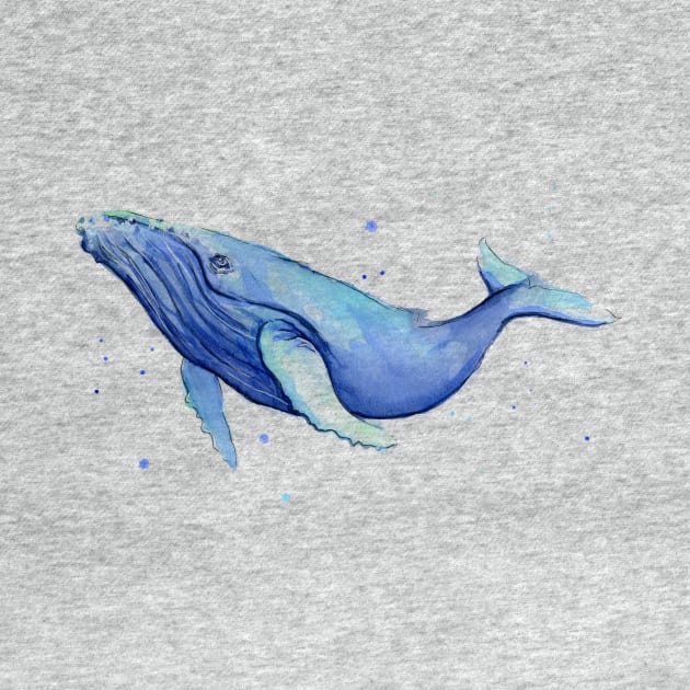 Humpback Whale Watercolor by Olechka